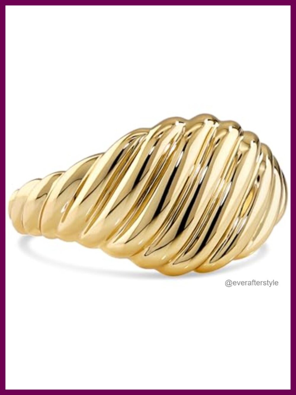 Gold Plated Sterling Silver 925 Rope Band Ring for Women Eternity Knot Clover
